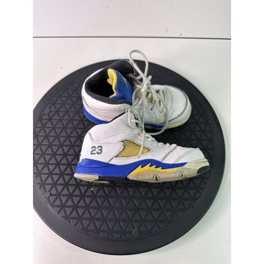 Nike Boys Air Jordan 5 440890-189 White Basketball Shoes Sneakers Sz 7c